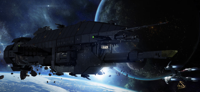 Обои картинки фото фэнтези, космические, корабли, звездолеты, станции, космос, звезды
