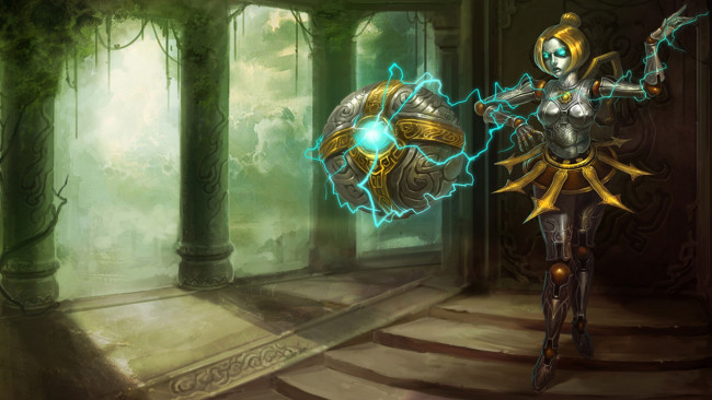 Обои картинки фото видео, игры, league, of, legends, девушка, шар, магия