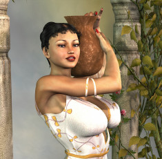 Картинка 3д+графика люди+ people взгляд девушка