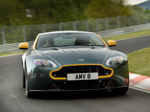 Картинка автомобили aston+martin uk-spec n430 vantage v8 aston martin зеленый 2014г