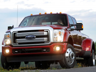 Картинка автомобили ford f-450 super duty platinum crew cab красный