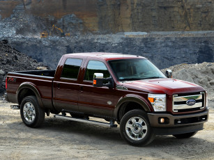 Картинка автомобили ford f-450 super duty platinum crew cab красный