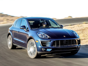Картинка автомобили porsche macan s 2015г синий 95b us-spec