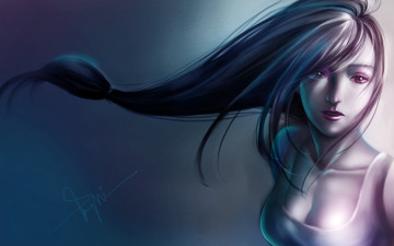 Картинка рисованные люди девушка фон волосы арт