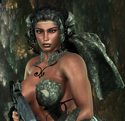 Обои картинки фото 3д графика, люди , people, взгляд, девушка