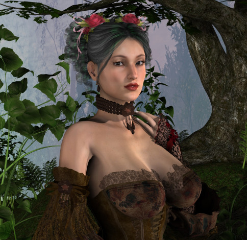 Обои картинки фото 3д графика, люди , people, взгляд, девушка