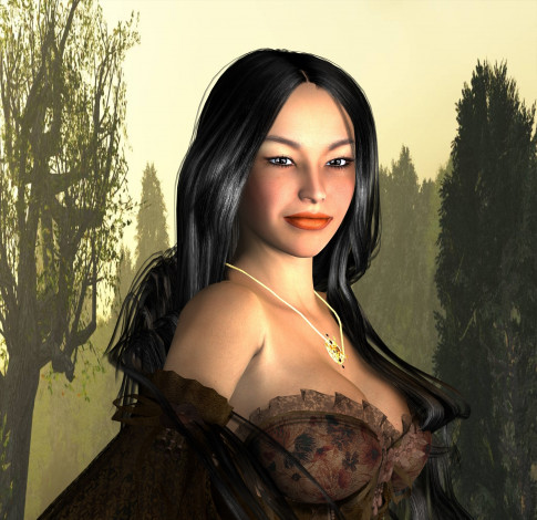 Обои картинки фото 3д графика, люди , people, взгляд, девушка