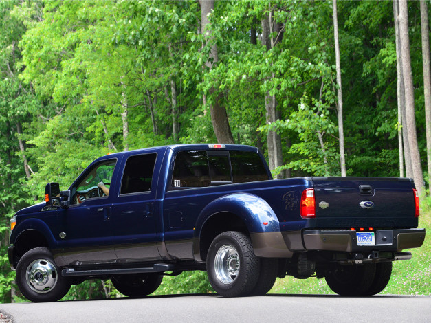 Обои картинки фото автомобили, ford, f-350, super, duty, king, ranch, crew, cab, синий