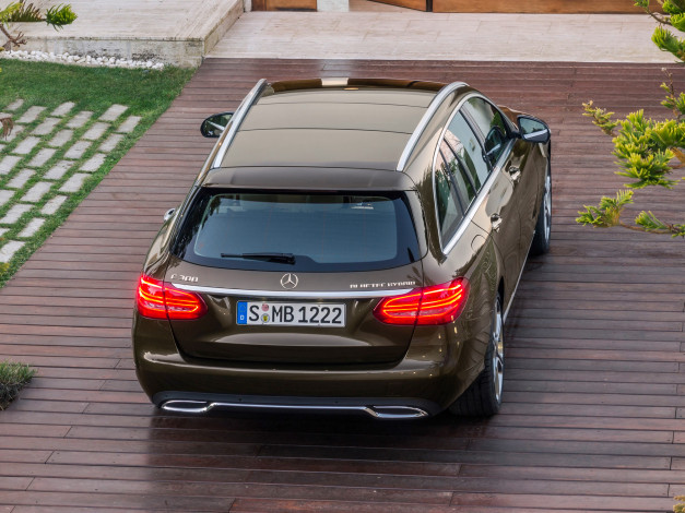 Обои картинки фото автомобили, mercedes-benz, c, 300, bluetec, hybrid, exclusive, line, estate, s205, 2014г