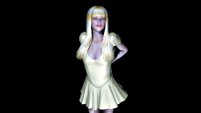 Обои картинки фото 3д графика, люди , people, блондинка, девушка, взгляд