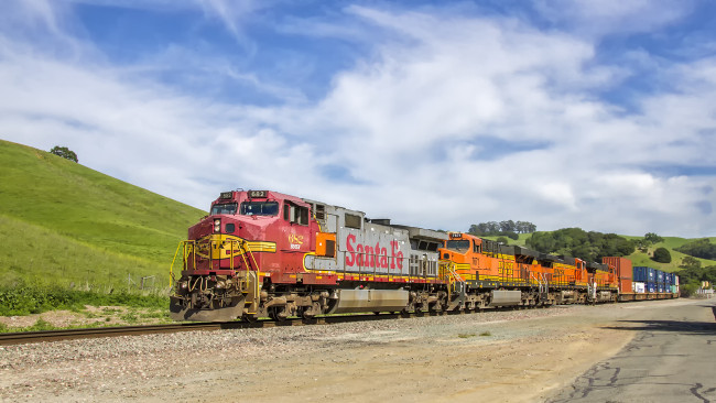 Обои картинки фото техника, поезда, железная, дорога, рельсы, локомотив, состав