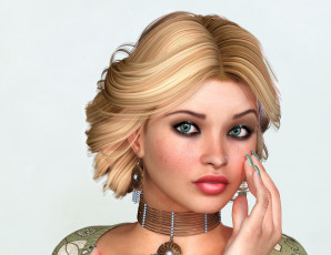 Картинка 3д+графика портрет+ portraits фон взгляд девушка