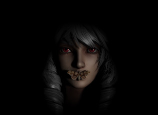 Картинка 3д+графика фантазия+ fantasy мотылек фон взгляд девушка