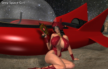 Картинка 3д+графика фантазия+ fantasy девушка взгляд фон оружие