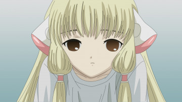 обоя аниме, chobits, пижама, ушки, девушка, chii