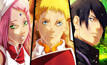 Картинка аниме naruto haruno sakura коллаж uchiha sasuke  uzumaki