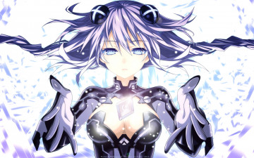 Картинка аниме hyperdimension+neptunia осколки свечение костюм девушка cilou purple heart доспех
