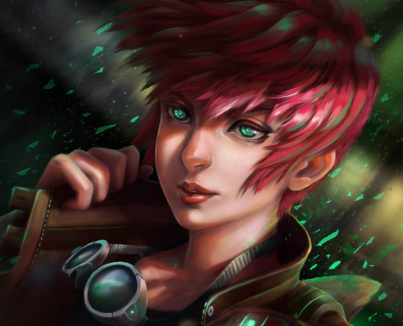 Обои картинки фото фэнтези, девушки, рыжая, взгляд, девушка, портрет