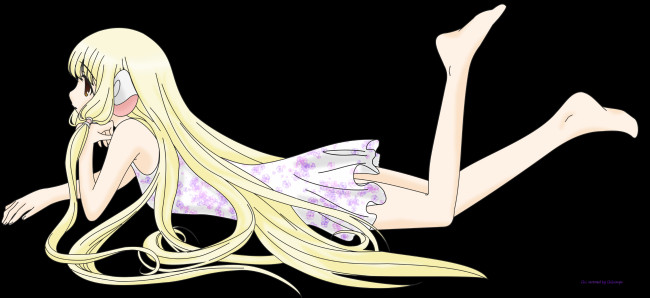 Обои картинки фото аниме, chobits, платье, chii, девушка, ушки