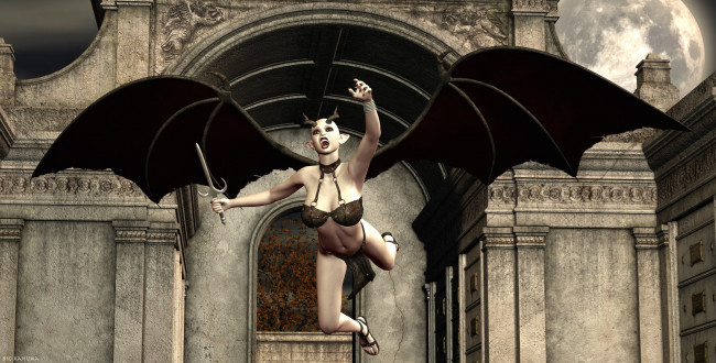 Обои картинки фото 3д графика, существа , creatures, оружие, фон, взгляд, лолет, кастаника