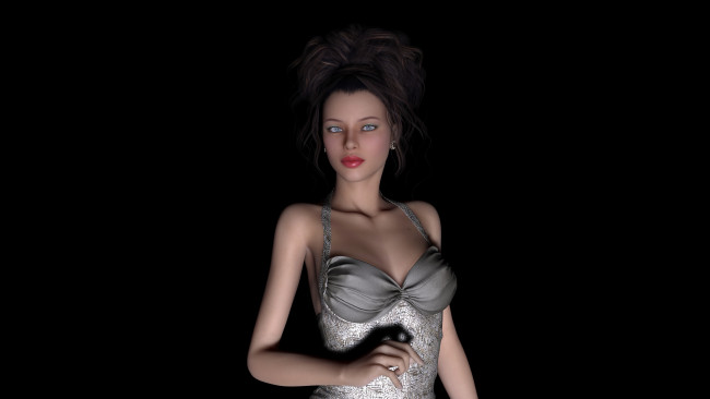 Обои картинки фото 3д графика, люди , people, фон, взгляд, девушка