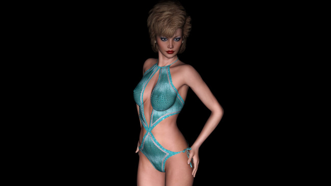 Обои картинки фото 3д графика, люди , people, взгляд, девушка, фон