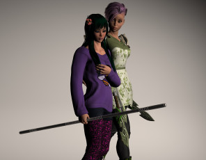 Картинка 3д+графика люди+ people фон взгляд девушки