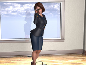 Картинка 3д+графика люди+ people взгляд фон девушка