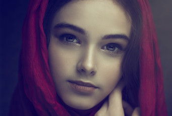 Картинка девушки -unsort+ лица +портреты лицо платок портрет