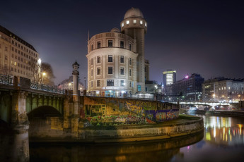 Картинка urania города -+огни+ночного+города панорама небоскребы