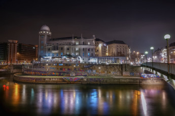 Картинка urania города -+огни+ночного+города панорама небоскребы