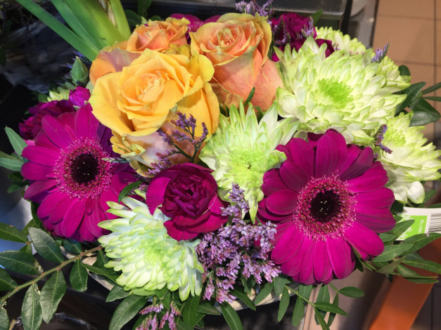 Обои картинки фото цветы, букеты,  композиции, разноцветные