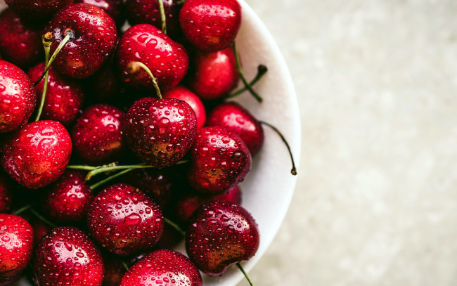 Обои картинки фото еда, вишня,  черешня, капли