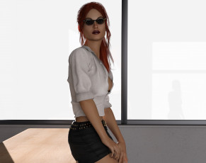 Картинка 3д+графика люди+ people взгляд девушка фон