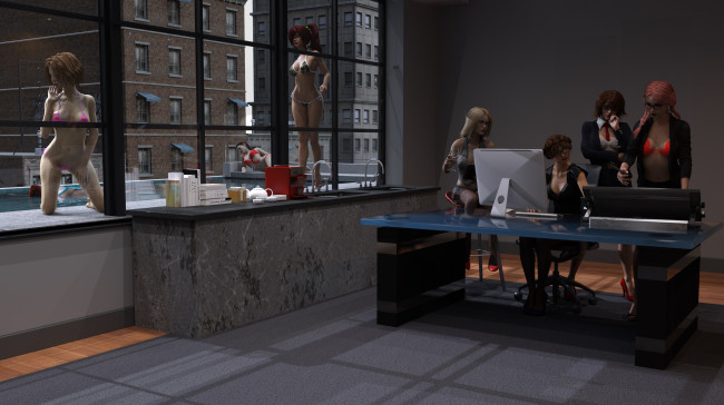 Обои картинки фото 3д графика, люди , people, девушки, фон, взгляд