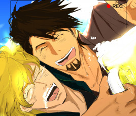 обоя аниме, tiger and bunny, тигр, и, кролик