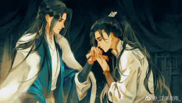 Картинка аниме jianghu+ye+yu+ artbook парни