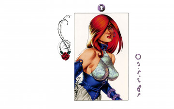 Картинка рисованное joseph+michael+linsner девушка роза цепь