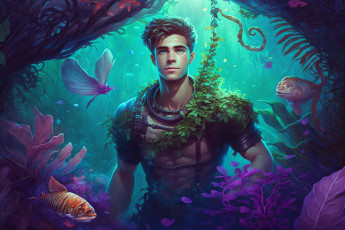 Картинка фэнтези люди нейросети графика нейроарт ai art нейронные сети рисунки нейро искусство парень