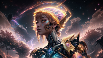 Картинка фэнтези роботы +киборги +механизмы нейросети графика нейроарт ai art нейронные сети рисунки нейро искусство