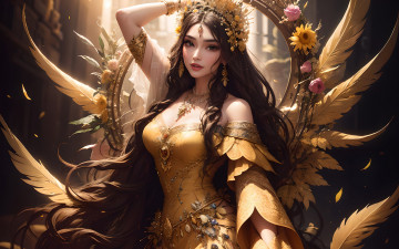 Картинка фэнтези девушки нейросети графика нейроарт ai art нейронные сети рисунки нейро искусство