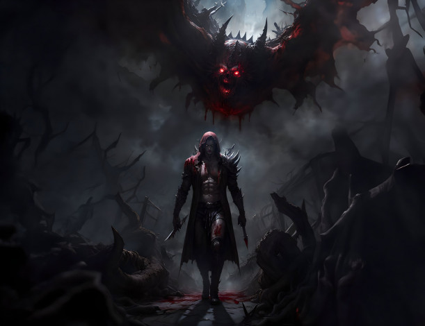 Обои картинки фото фэнтези, демоны, нейросети, графика, нейроарт, ai, art, нейронные, сети, рисунки, нейро, искусство