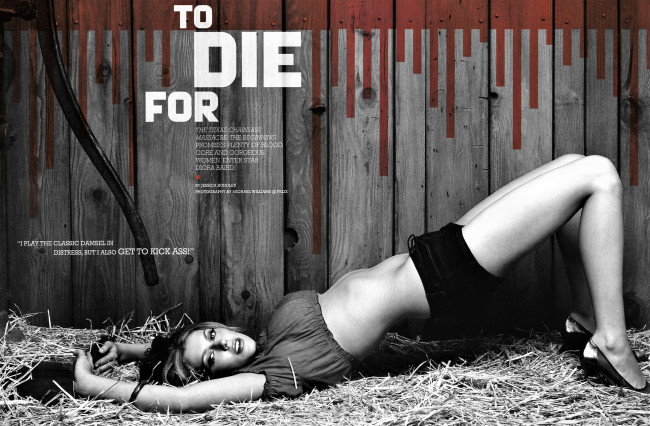 Обои картинки фото девушки, diora baird, черно-белая, забор, топ, шорты, сено