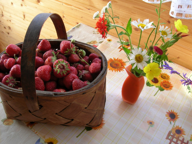 Обои картинки фото еда, клубника, земляника