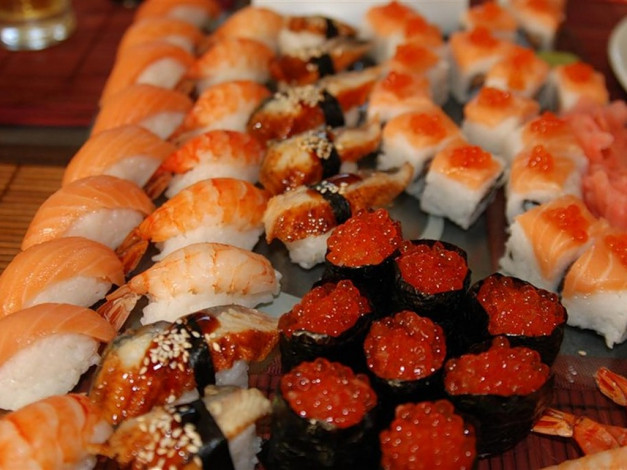 Обои картинки фото еда, рыба, морепродукты, суши, роллы