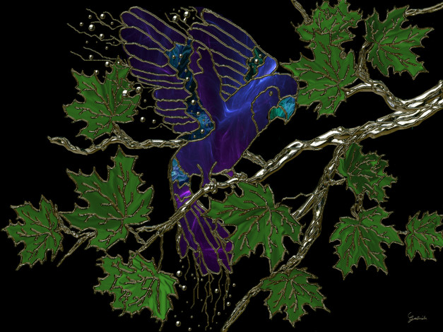 Обои картинки фото 3д, графика, animals, животные, ветка, попугай