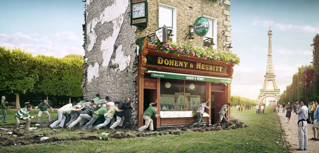 Обои картинки фото бренды, heineken, франция, болельщики, пиво, паб