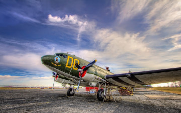 Картинка douglas c47 skytrain авиация пассажирские самолёты пассажирский поршневой сша