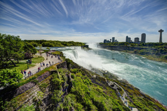 Картинка niagara falls new york природа водопады панорама сша ниагарский водопад usa