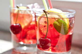 Картинка еда напитки сангрия лимон вишни